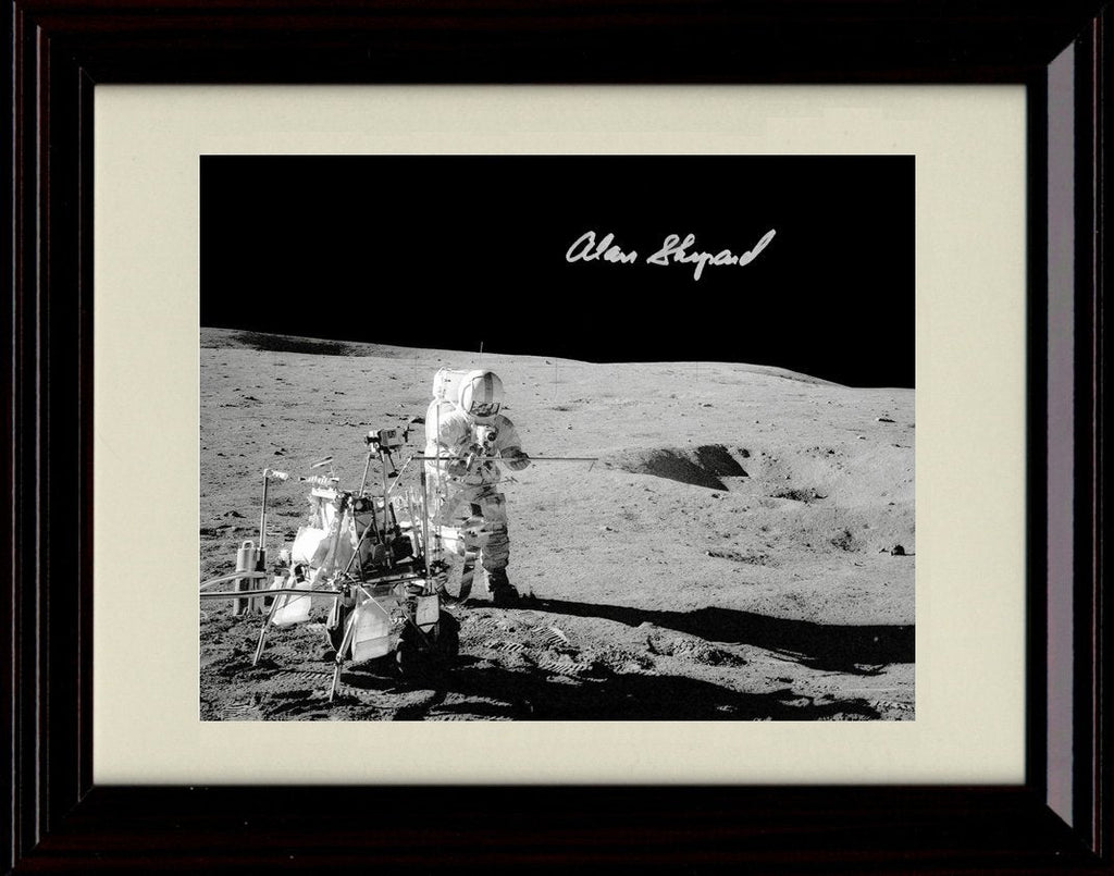 Framed Alan Shepard Autograph Replica Print - Apollo 14 Framed Print - History FSP - Framed   