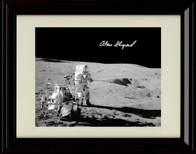 8x10 Framed Alan Shepard Autograph Replica Print - Apollo 14 Framed Print - History FSP - Framed   