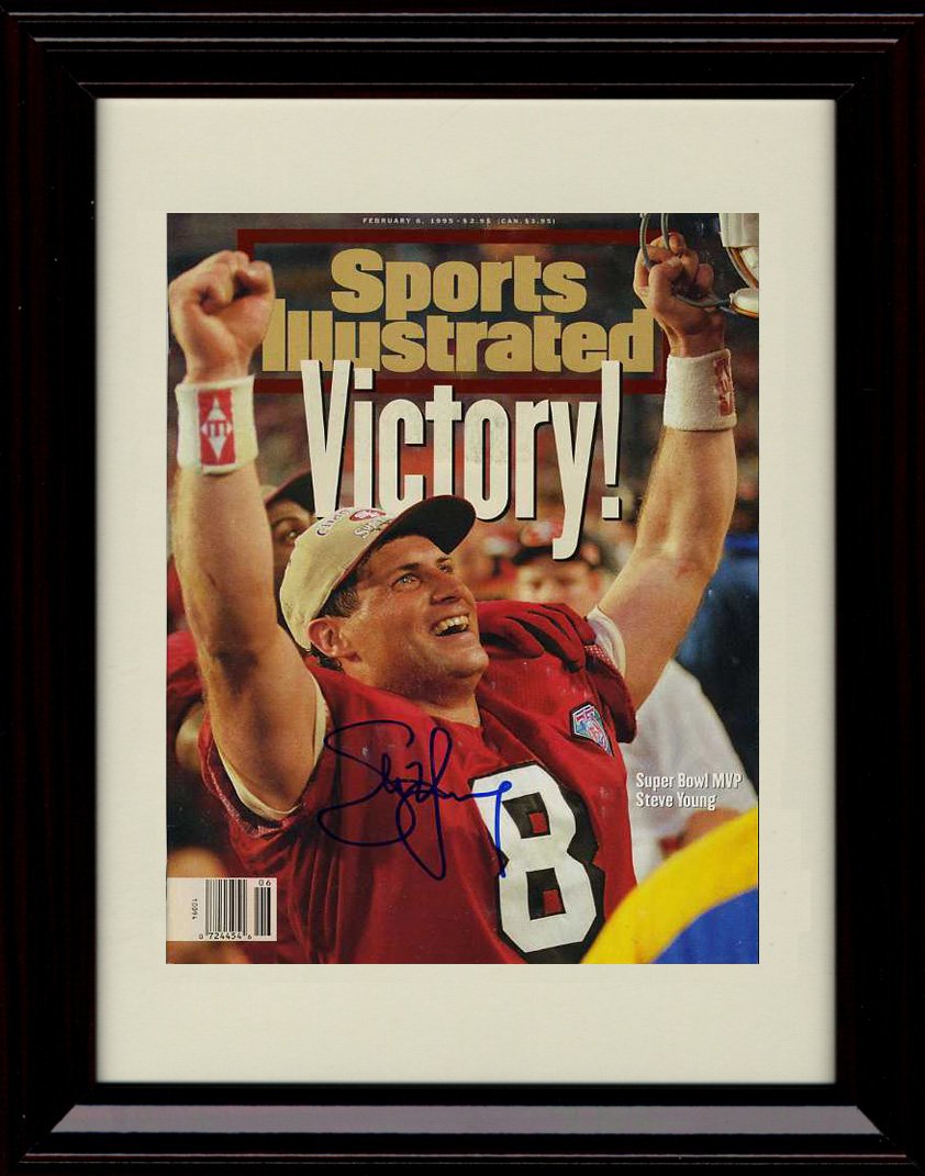 8x10 Framed Steve Young Sports Illustrated Autograph Replica Print Framed Print - Pro Football FSP - Framed   