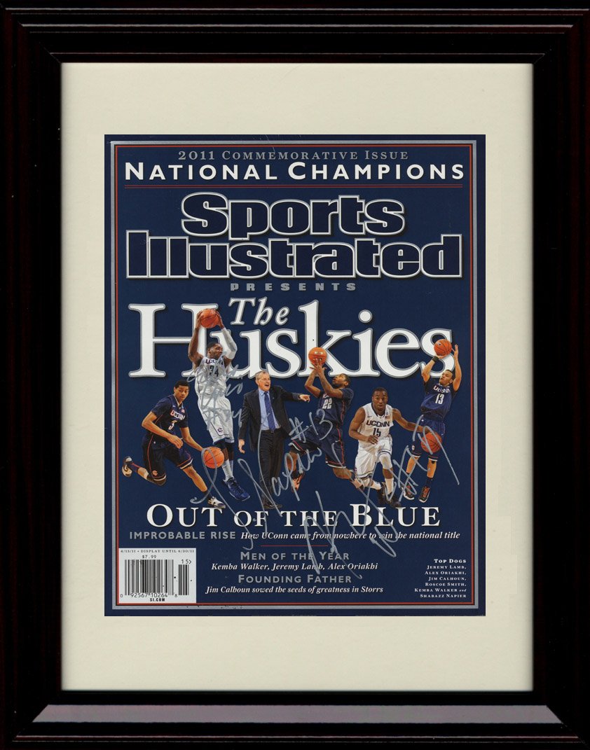 Framed 8x10 UCONN Huskies Sports Illustrated Autograph Replica Print - 2011 Champs! Framed Print - College Basketball FSP - Framed   
