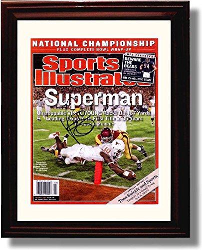 Framed 8x10 Vince Young "Superman" Texas Longhorns 2005 Champions SI Autograph Promo Print Framed Print - College Football FSP - Framed   