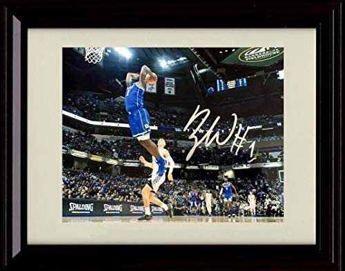 Framed 8x10 Zion Williamson Autograph Promo Print - Duke Framed Print - College Basketball FSP - Framed   