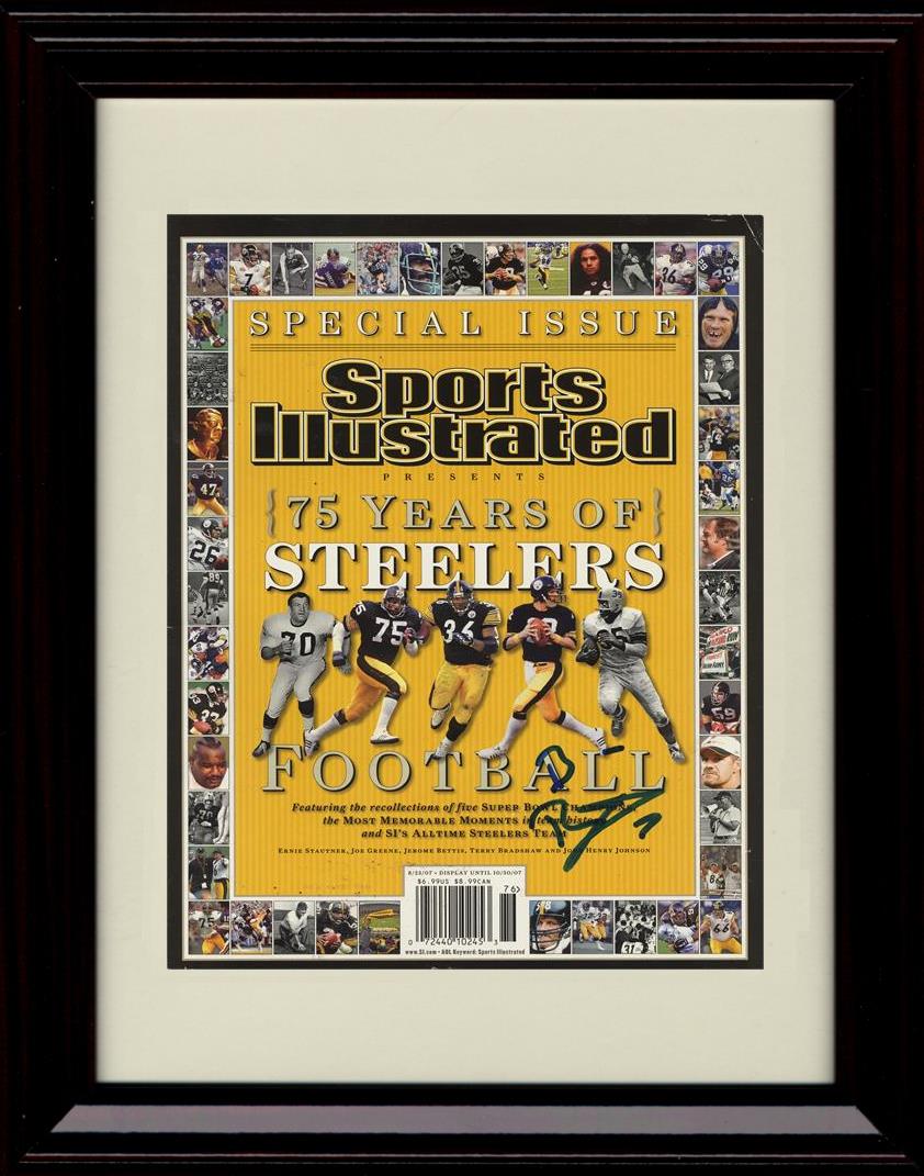 Framed 75th Anniversary - Pittsburgh Steelers Autograph Promo Print - Sports Illustrated Commemorative Framed Print - Pro Football FSP - Framed   