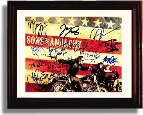 8x10 Framed Cast of Sons of Anarchy Autograph Promo Print - Sons Of Anarchy Framed Print - Movies FSP - Framed   