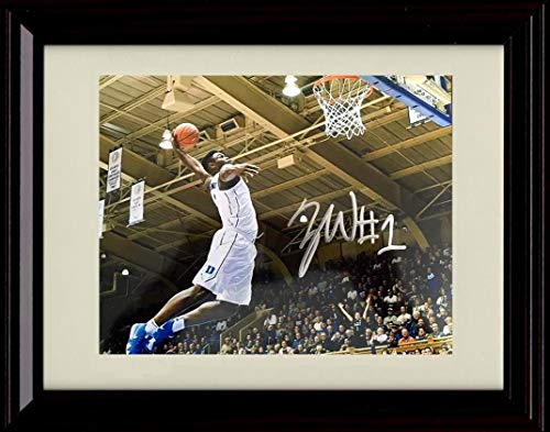 Framed 8x10 Zion Williamson Autograph Promo Print - Duke Blue Devils Framed Print - College Basketball FSP - Framed   