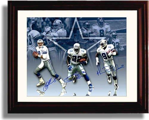 8x10 Framed Troy Aikman, Emmit Smith, and Michael Irvin - Dallas Cowboys Autograph Promo Print Framed Print - Pro Football FSP - Framed   