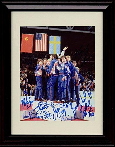 Unframed 1980 US Olympic Hockey Team Medal Podium Autograph Promo Print - Miracle on Ice Team Signed Unframed Print - Hockey FSP - Unframed   