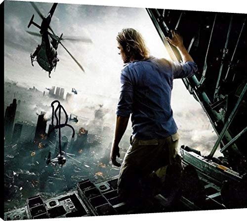 Floating Canvas Wall Art:  Brad Pitt Autograph Print - WWZ Floating Canvas - Movies FSP - Floating Canvas   