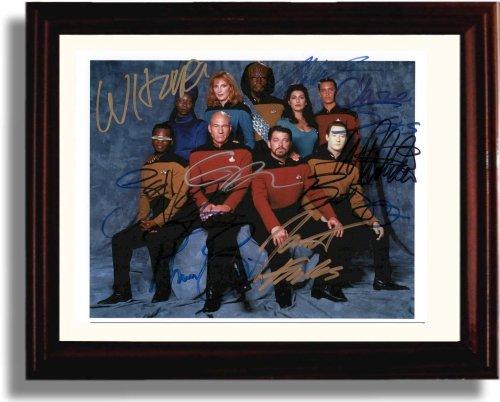 8x10 Framed Cast of Star Trek the Next Generation Autograph Promo Print - Star Trek the Next Generation Framed Print - Movies FSP - Framed   