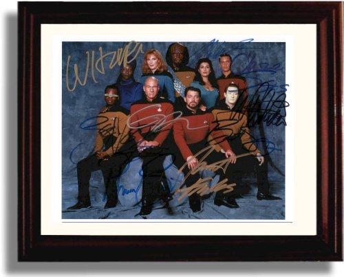 8x10 Framed Cast of Star Trek the Next Generation Autograph Promo Print - Star Trek the Next Generation Framed Print - Movies FSP - Framed   