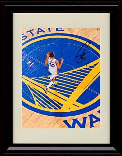 Framed Stephen Curry Warriors Logo Autograph Promo Print Framed Print - Pro Basketball FSP - Framed   