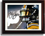 8x10 Framed LeVeon Bell - Pittsburgh Steelers "Closeup" Autograph Promo Print Framed Print - Pro Football FSP - Framed   