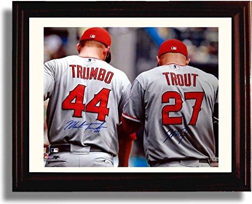 Framed 8x10 Mike Trout - Mark Trumbo Autograph Replica Print - California Angels Framed Print - Baseball FSP - Framed   
