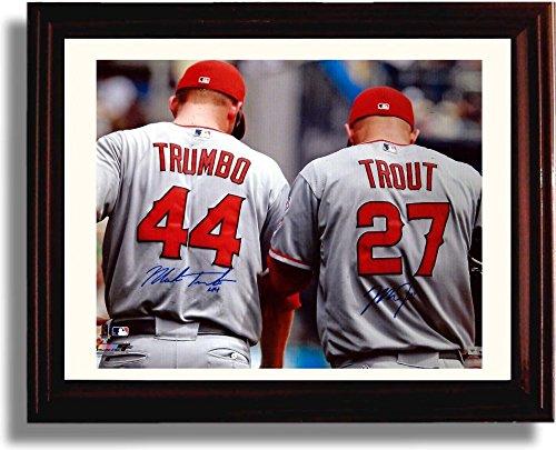 Unframed Mike Trout - Mark Trumbo Autograph Replica Print - California Angels Unframed Print - Baseball FSP - Unframed   