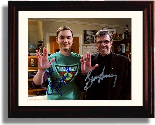 8x10 Framed Leonard Nimoy and Jim Parsons Autograph Promo Print Framed Print - Television FSP - Framed   
