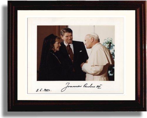 Unframed Pope John Paul II and Ronald Reagan Autograph Promo Print Unframed Print - History FSP - Unframed   
