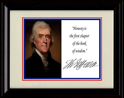 8x10 Framed Thomas Jefferson Autograph Promo Print - Inspirational Quote Framed Print - History FSP - Framed   