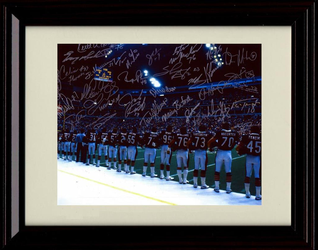 8x10 Framed 1985 Team - Chicago Bears Autograph Promo Print - Along the Sideline Framed Print - Pro Football FSP - Framed   