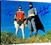 Framed Canvas Wall Art:   Adam West & Burt Ward Autograph Print - Batman & Robin Floating Canvas - Television FSP - Floating Canvas   