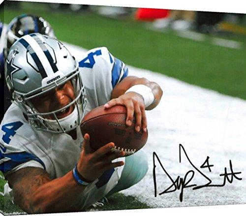 Floating Canvas Wall Art:   Dak Prescott TD Dive Up Autograph Print Floating Canvas - Football FSP - Floating Canvas   