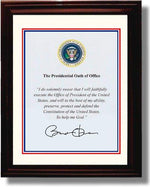 8x10 Framed Barak Obama Autograph Promo Print - Presidential Oath of Office Framed Print - History FSP - Framed   
