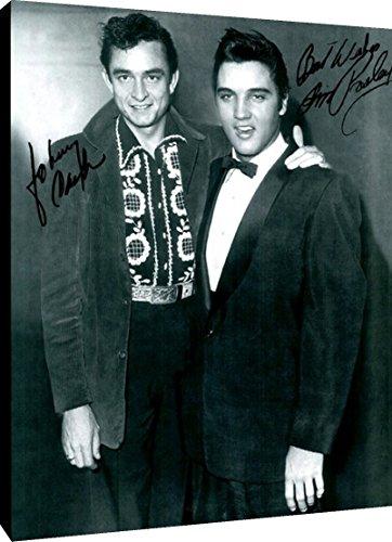 Floating Canvas Wall Art:   Johnny Cash and Elvis Presley Autograph Print Floating Canvas - Music FSP - Floating Canvas   