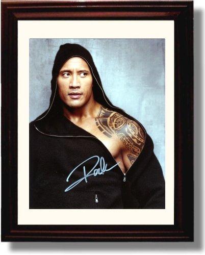 8x10 Framed Dwayne the Rock Johnson Autograph Promo Print Framed Print - Movies FSP - Framed   