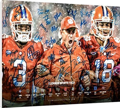 Metal Wall Art:  2018 Clemson Tigers National Champs Autograph Print Metal - College Football FSP - Metal   