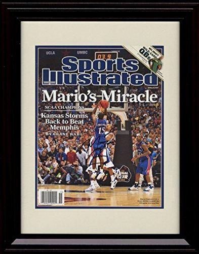 Framed 8x10 Mario Chalmers SI Autograph Promo Print - Kansas Jayhawks Champs! Framed Print - College Basketball FSP - Framed   