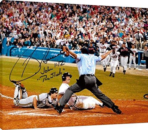 Photoboard Wall Art:  Atlanta Braves - Sid Bream "The Slide" Autograph Print Photoboard - Baseball FSP - Photoboard   