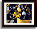 8x10 Framed Antonio Brown - Pittsburgh Steelers "Goal Post Hug" Autograph Promo Print Framed Print - Pro Football FSP - Framed   