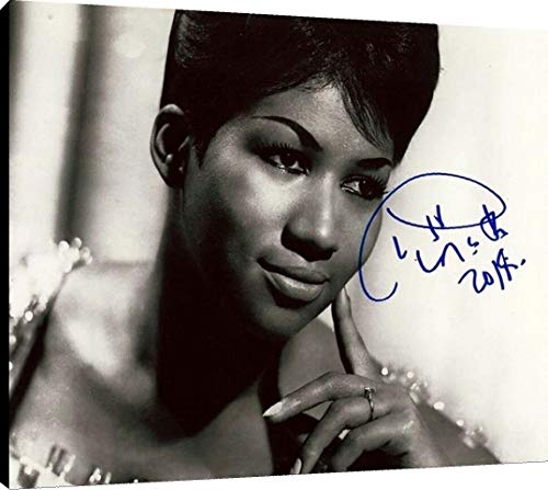 Floating Canvas Wall Art:  Aretha Franklin Autograph Print Floating Canvas - Music FSP - Floating Canvas   