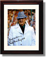 Framed 8x10 Alabama Football Bear Bryant "Best Wishes" Autograph Promo Print Framed Print - College Football FSP - Framed   
