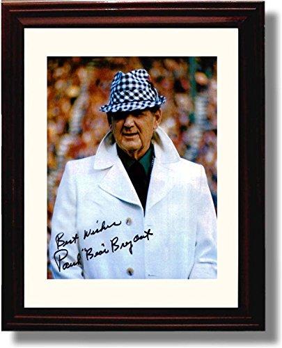 Framed 8x10 Alabama Football Bear Bryant "Best Wishes" Autograph Promo Print Framed Print - College Football FSP - Framed   