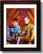 8x10 Framed Leonard Nimoy and William Shatner Autograph Promo Print - Star Trek Framed Print - Television FSP - Framed   