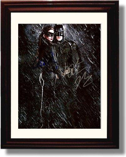 8x10 Framed Anne Hathaway and Christian Bale Autograph Promo Print - The Dark Knight Rises Framed Print - Movies FSP - Framed   