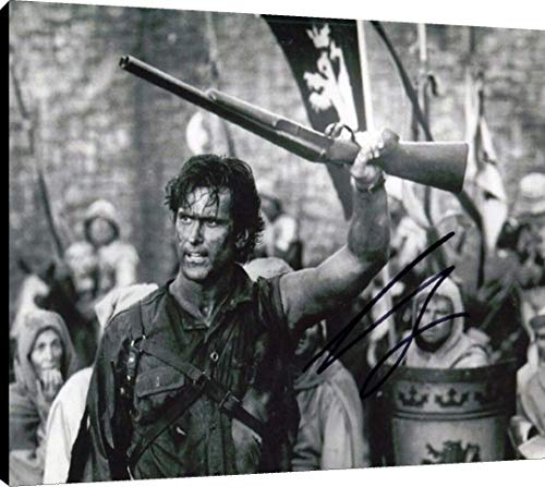 Floating Canvas Wall Art:  Bruce Campbell "Boom Stick" Autograph Print Floating Canvas - Movies FSP - Floating Canvas   