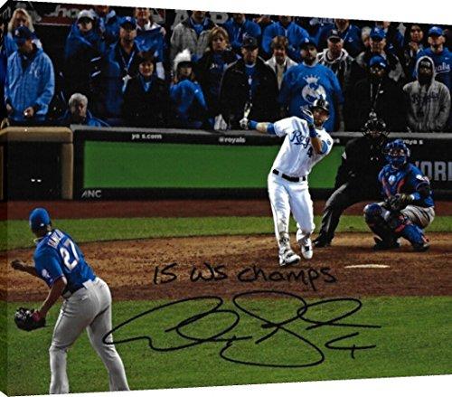 Floating Canvas Wall Art:   Alex Gordon Kansas City Royals - Home Run Swing - Autograph Print Floating Canvas - Baseball FSP - Floating Canvas   