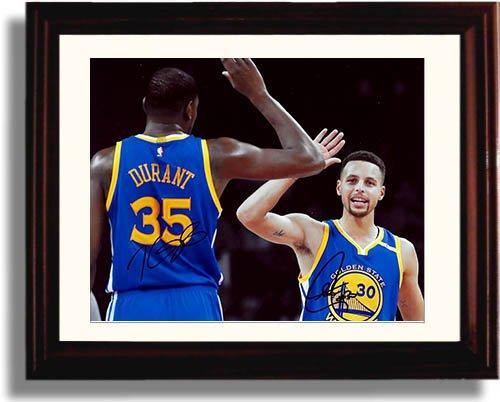 8x10 Framed Stephen Curry & Kevin Durant "Teammates" Spotlight Autograph Promo Print - Golden State Framed Print - Pro Basketball FSP - Framed   