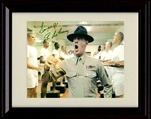 8x10 Framed R L Ermey Autograph Promo Print - Full Metal Jacket - Gunnery Sergeant Hartman Framed Print - Movies FSP - Framed   