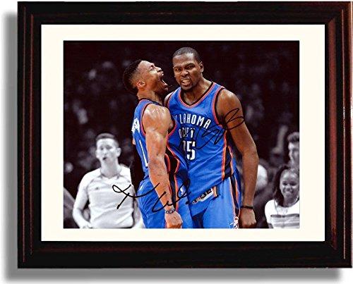 Framed Russell Westbrook & Kevin Durant Autograph Promo Print - OKC Thunder Framed Print - Pro Basketball FSP - Framed   