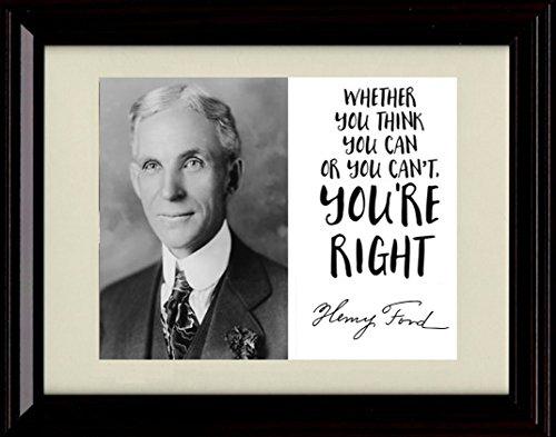 8x10 Framed Henry Ford Autograph Promo Print - Inspirational Quote Framed Print - History FSP - Framed   