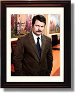 8x10 Framed Nick Offerman Autograph Promo Print - Parks and Recreation Framed Print - Television FSP - Framed   