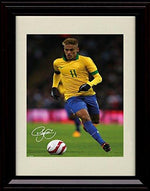 Framed Neymar Autograph Promo Print - Team Brazil World Cup Framed Print - Soccer FSP - Framed   