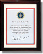 8x10 Framed John F Kennedy Autograph Promo Print - Presidential Oath of Office Framed Print - History FSP - Framed   