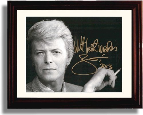 8x10 Framed David Bowie - Microphone Autograph Promo Print Framed Print - Music FSP - Framed   
