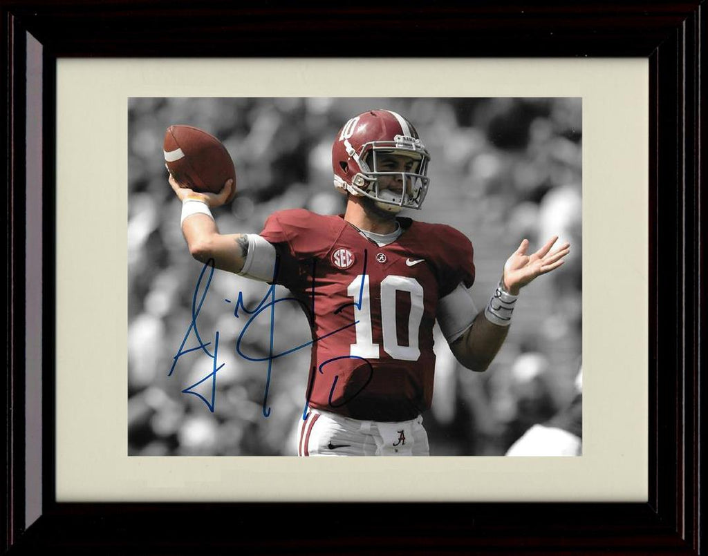 Framed 8x10 A J McCarron Autograph Promo Print - Alabama Crimson Tide- Mid Pass Framed Print - College Football FSP - Framed   