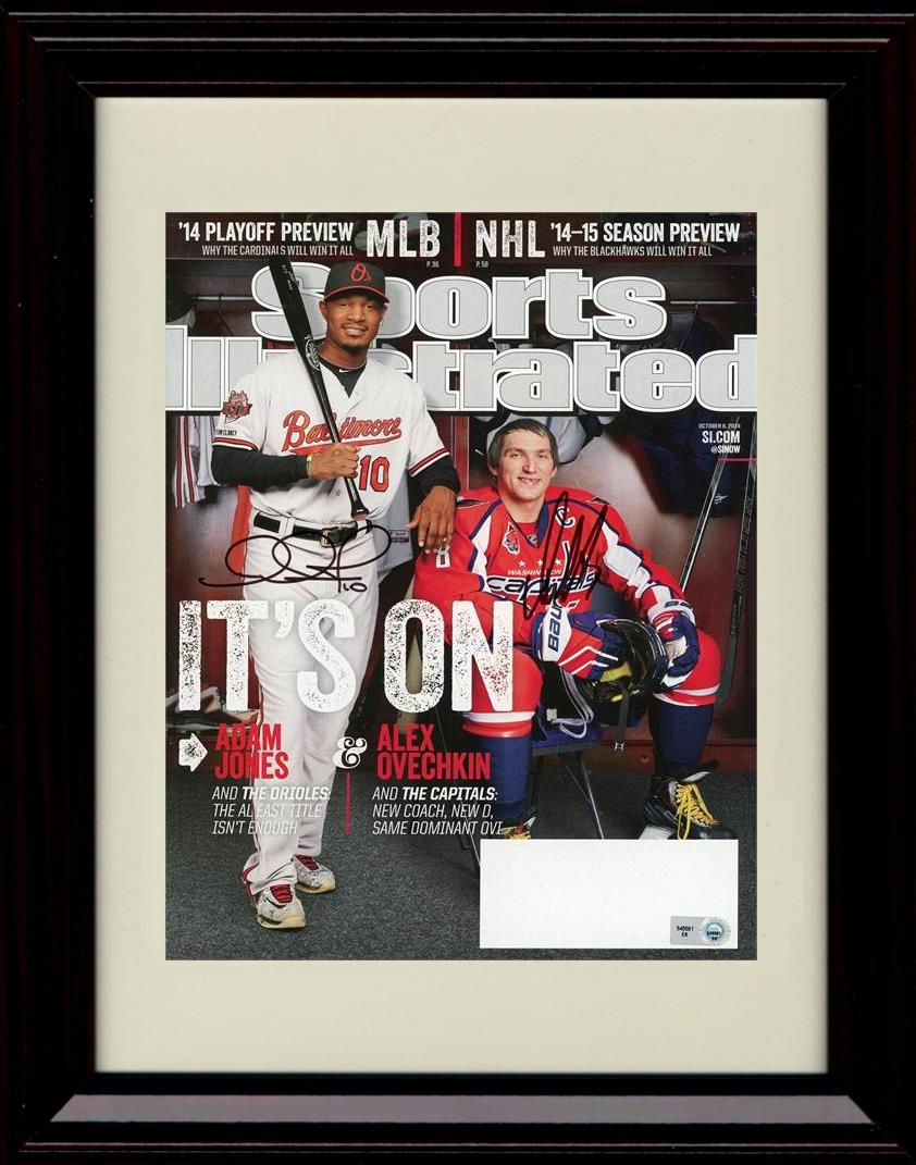 Framed 8x10 Adam Jones And Alex Ovechkin - Sports Illustrated - It's On - Baltimore Orioles Autograph Replica Print Framed Print - Baseball FSP - Framed   