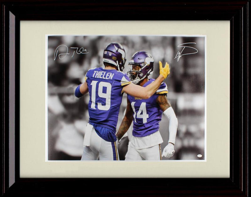 8x10 Framed Adam Thielen and Stefon Diggs - Minnesota Vikings Autograph Promo Print Framed Print - Pro Football FSP - Framed   