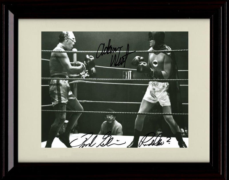 8x10 Framed Adam West and  Frank Gorshin Autograph Promo Print - Landscape Framed Print - Movies FSP - Framed   